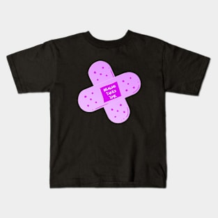 Healing Takes Time Purple Bandaid Kids T-Shirt